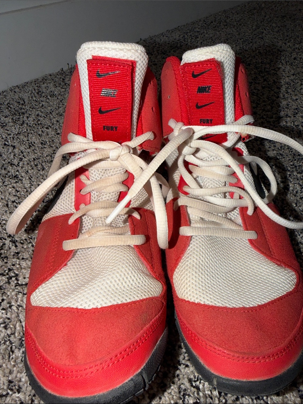 Nike Fury Red Wrestling Shoes Men's Size 8.5 - Picture 2 of 5